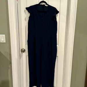 Loft wider leg flutter sleeve jumpsuit.